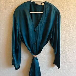 Vintage 90's Victoria's Secret Gold Label 100% Silk Mini Robe Valentine's Day